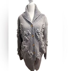 NWT Chaser long gray cardigan size‎ medium with heart detail